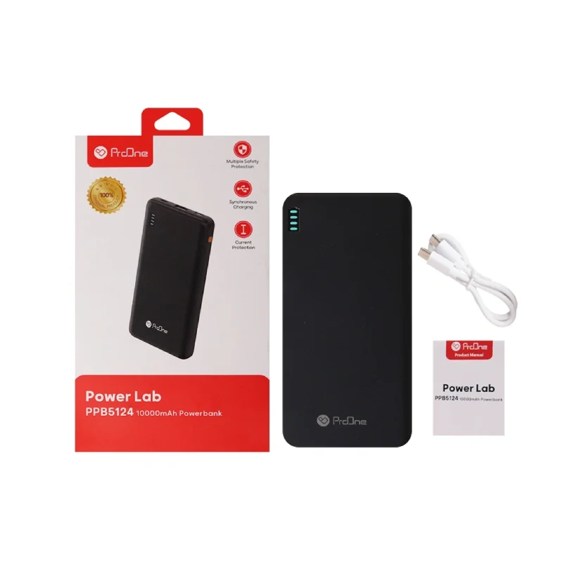 پاوربانک ۱۰۰۰۰ پرووان Power Lab PPB5124 ـ مشکی تصویر 3