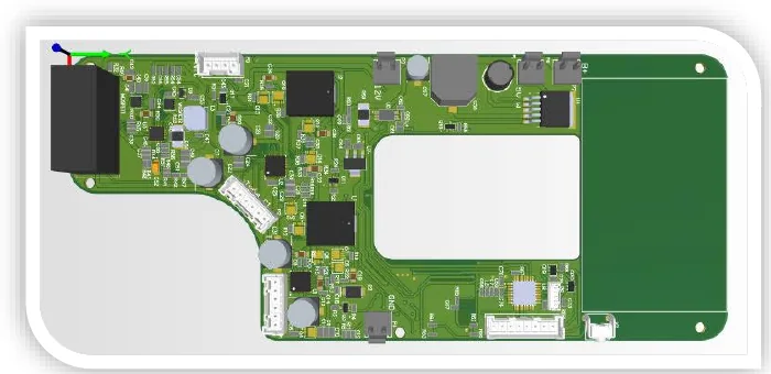 نمای طراحی PCB پاوربانک هوشمند چندخروجی