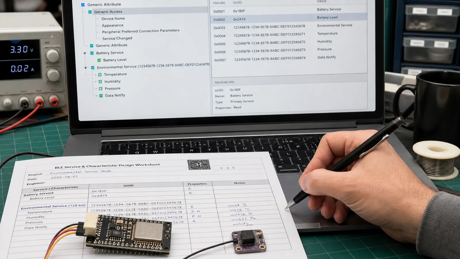 UUID در BLE: تفاوت UUID16، UUID32 و UUID128 و طراحی سرویس اختصاصی